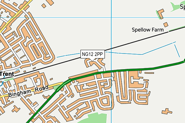 NG12 2PP map - OS VectorMap District (Ordnance Survey)