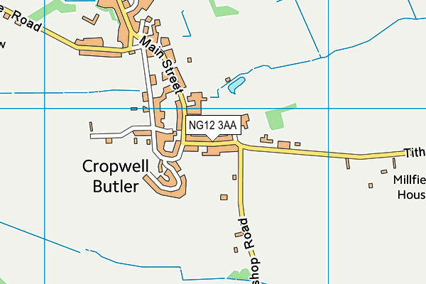 NG12 3AA map - OS VectorMap District (Ordnance Survey)