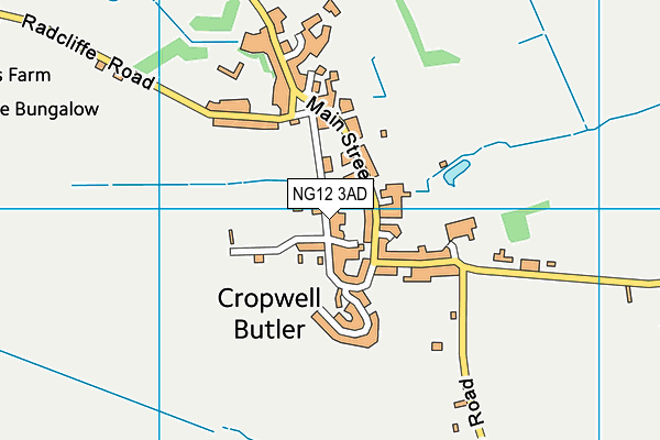 NG12 3AD map - OS VectorMap District (Ordnance Survey)