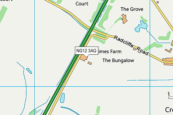 NG12 3AQ map - OS VectorMap District (Ordnance Survey)