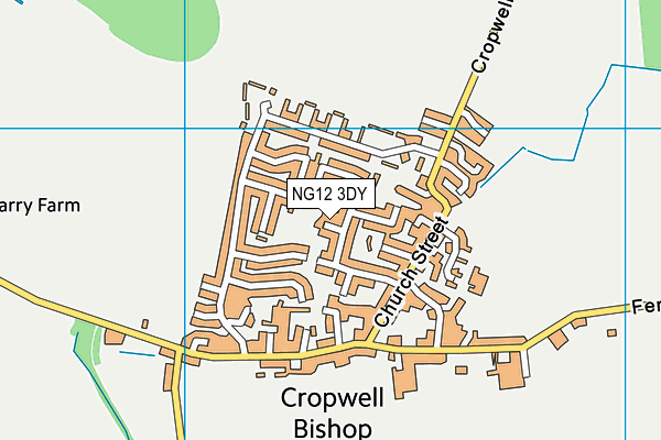 NG12 3DY map - OS VectorMap District (Ordnance Survey)