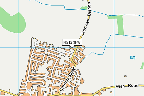 NG12 3FW map - OS VectorMap District (Ordnance Survey)