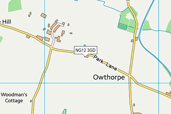 NG12 3GD map - OS VectorMap District (Ordnance Survey)