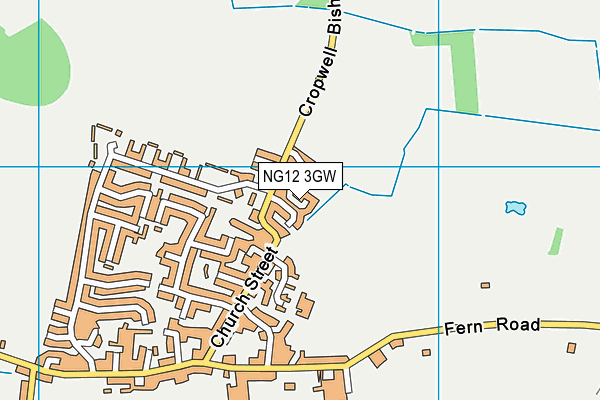 NG12 3GW map - OS VectorMap District (Ordnance Survey)