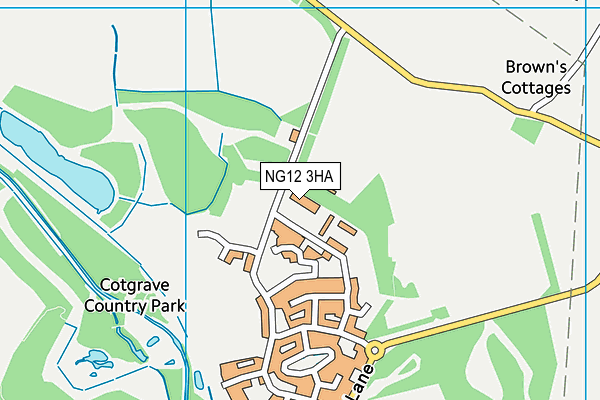NG12 3HA map - OS VectorMap District (Ordnance Survey)