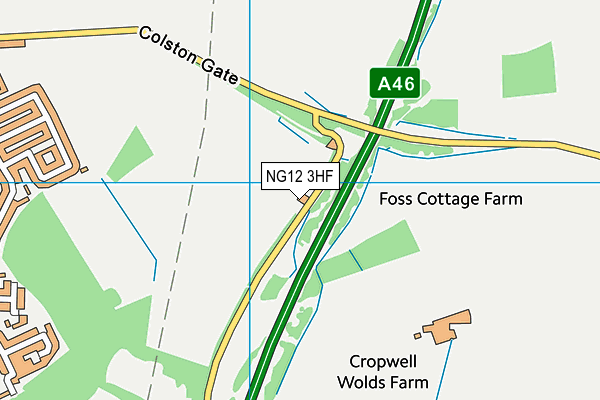 NG12 3HF map - OS VectorMap District (Ordnance Survey)