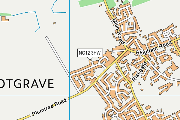 NG12 3HW map - OS VectorMap District (Ordnance Survey)