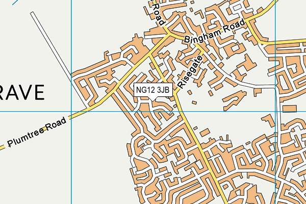 NG12 3JB map - OS VectorMap District (Ordnance Survey)