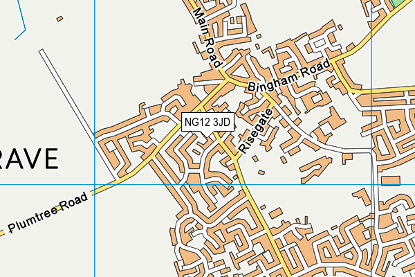 NG12 3JD map - OS VectorMap District (Ordnance Survey)