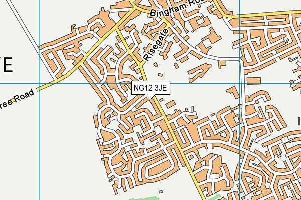 NG12 3JE map - OS VectorMap District (Ordnance Survey)