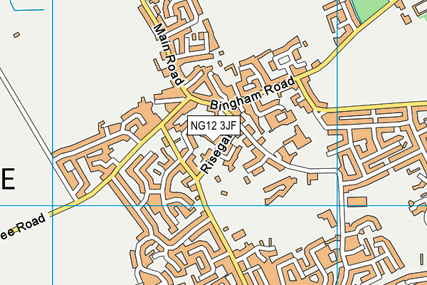 NG12 3JF map - OS VectorMap District (Ordnance Survey)