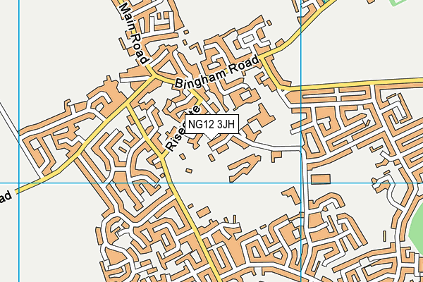 NG12 3JH map - OS VectorMap District (Ordnance Survey)