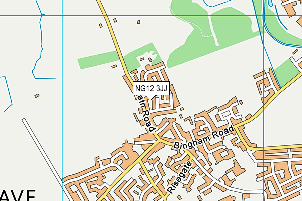 NG12 3JJ map - OS VectorMap District (Ordnance Survey)