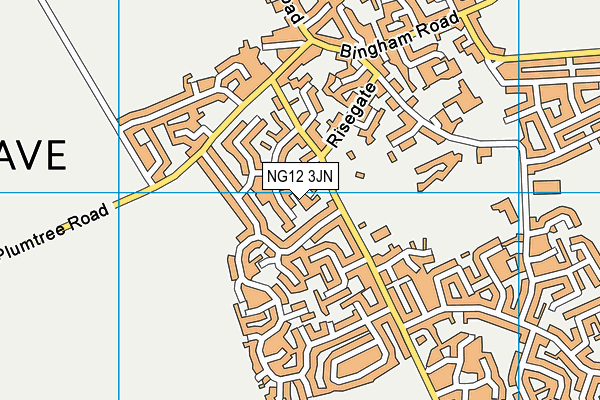 NG12 3JN map - OS VectorMap District (Ordnance Survey)