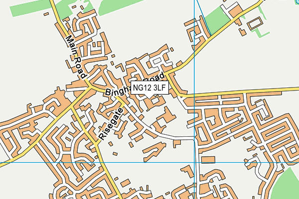 NG12 3LF map - OS VectorMap District (Ordnance Survey)