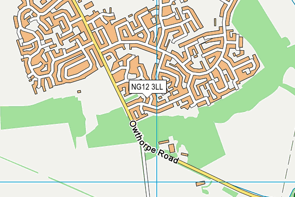 NG12 3LL map - OS VectorMap District (Ordnance Survey)