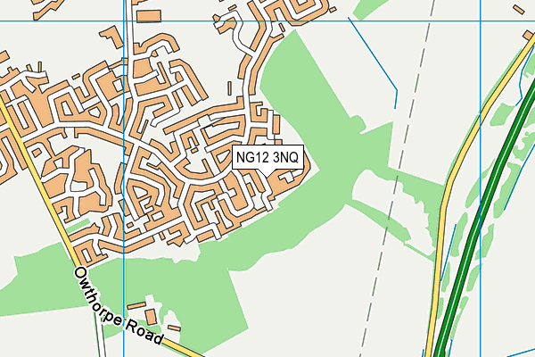 NG12 3NQ map - OS VectorMap District (Ordnance Survey)