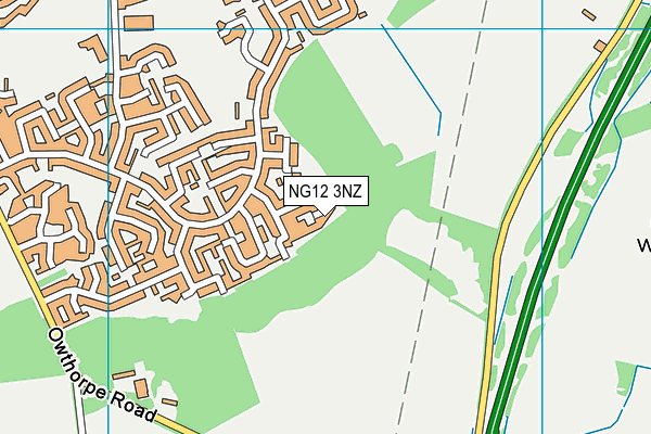 NG12 3NZ map - OS VectorMap District (Ordnance Survey)