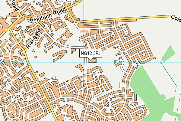 Cotgrave Welfare Club map (NG12 3PJ) - OS VectorMap District (Ordnance Survey)