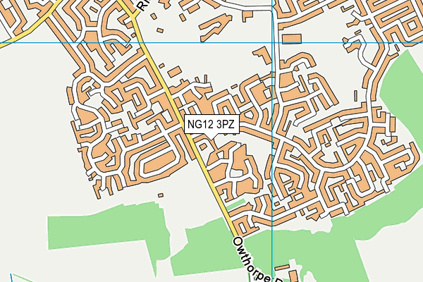 NG12 3PZ map - OS VectorMap District (Ordnance Survey)