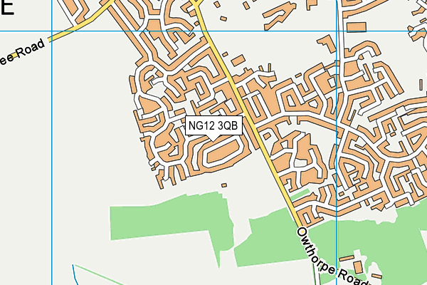 NG12 3QB map - OS VectorMap District (Ordnance Survey)