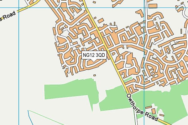 NG12 3QD map - OS VectorMap District (Ordnance Survey)