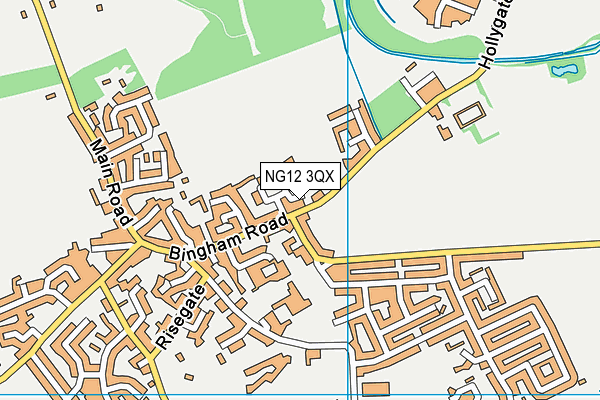 NG12 3QX map - OS VectorMap District (Ordnance Survey)