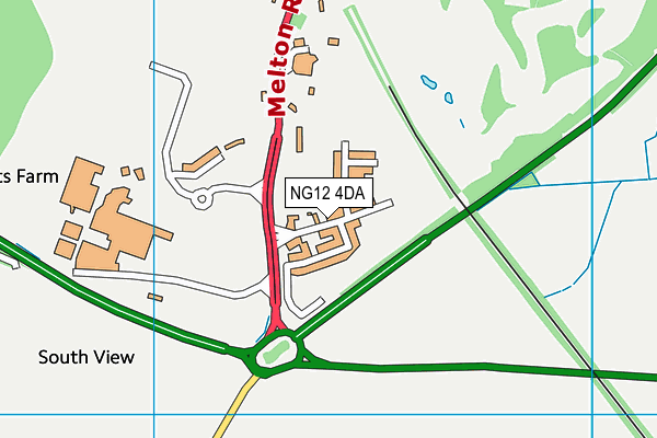 NG12 4DA map - OS VectorMap District (Ordnance Survey)