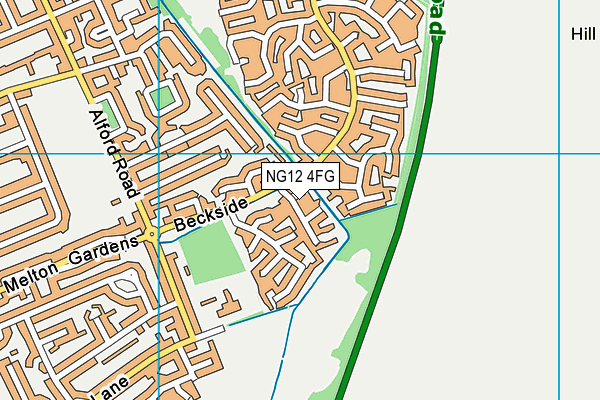 NG12 4FG map - OS VectorMap District (Ordnance Survey)