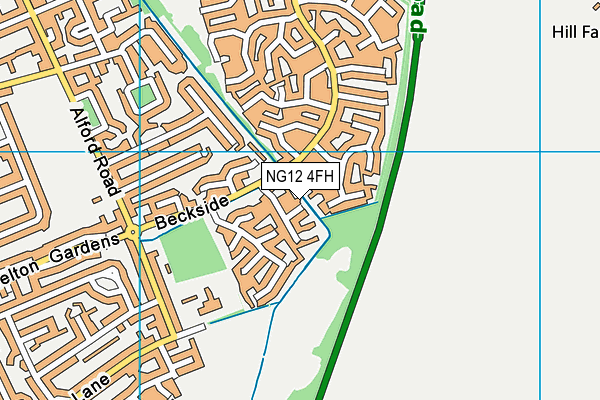 NG12 4FH map - OS VectorMap District (Ordnance Survey)