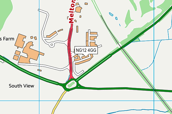 NG12 4GG map - OS VectorMap District (Ordnance Survey)