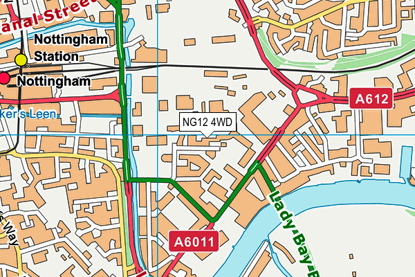 NG12 4WD map - OS VectorMap District (Ordnance Survey)