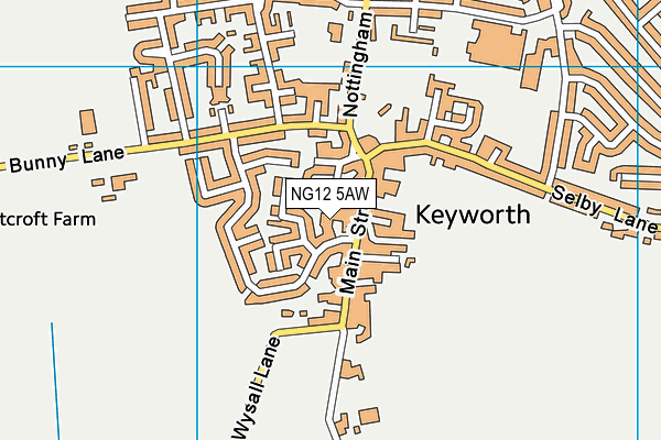 NG12 5AW map - OS VectorMap District (Ordnance Survey)