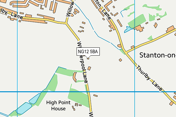 NG12 5BA map - OS VectorMap District (Ordnance Survey)