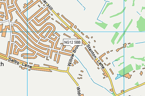 NG12 5BB map - OS VectorMap District (Ordnance Survey)