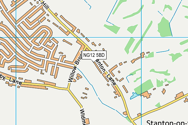 NG12 5BD map - OS VectorMap District (Ordnance Survey)