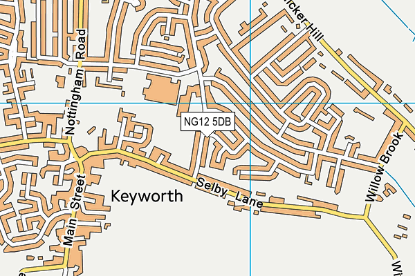 NG12 5DB map - OS VectorMap District (Ordnance Survey)