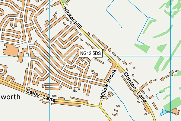 NG12 5DS map - OS VectorMap District (Ordnance Survey)