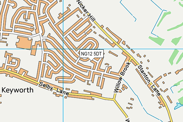 NG12 5DT map - OS VectorMap District (Ordnance Survey)