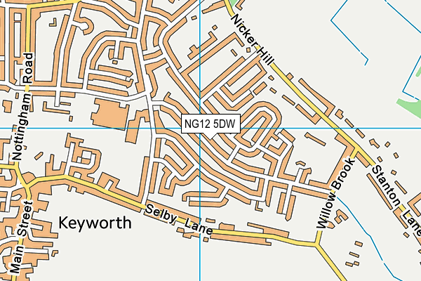 NG12 5DW map - OS VectorMap District (Ordnance Survey)