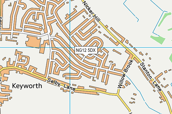 NG12 5DX map - OS VectorMap District (Ordnance Survey)