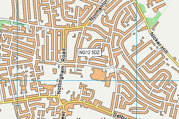 NG12 5DZ map - OS VectorMap District (Ordnance Survey)