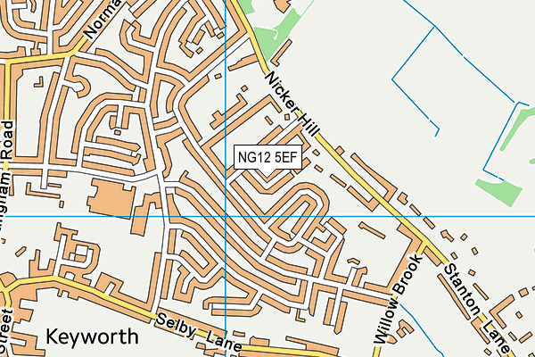 NG12 5EF map - OS VectorMap District (Ordnance Survey)