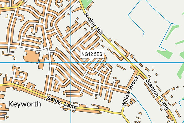 NG12 5ES map - OS VectorMap District (Ordnance Survey)