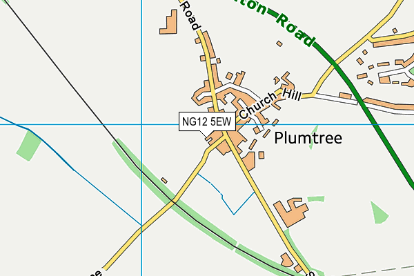 Plumtree Cricket Club map (NG12 5EW) - OS VectorMap District (Ordnance Survey)