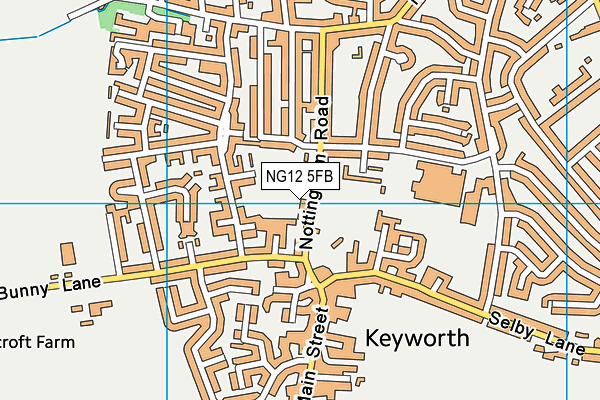 Keyworth Primary And Nursery School map (NG12 5FB) - OS VectorMap District (Ordnance Survey)