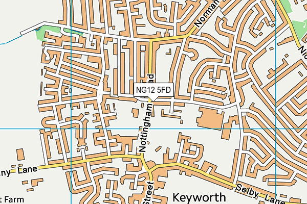 NG12 5FD map - OS VectorMap District (Ordnance Survey)