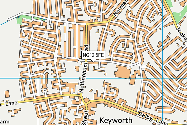 NG12 5FE map - OS VectorMap District (Ordnance Survey)