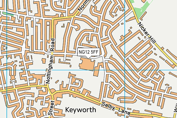Keyworth Leisure Centre map (NG12 5FF) - OS VectorMap District (Ordnance Survey)