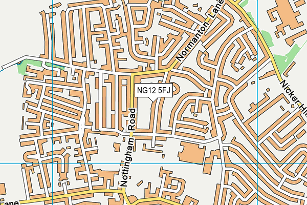 NG12 5FJ map - OS VectorMap District (Ordnance Survey)